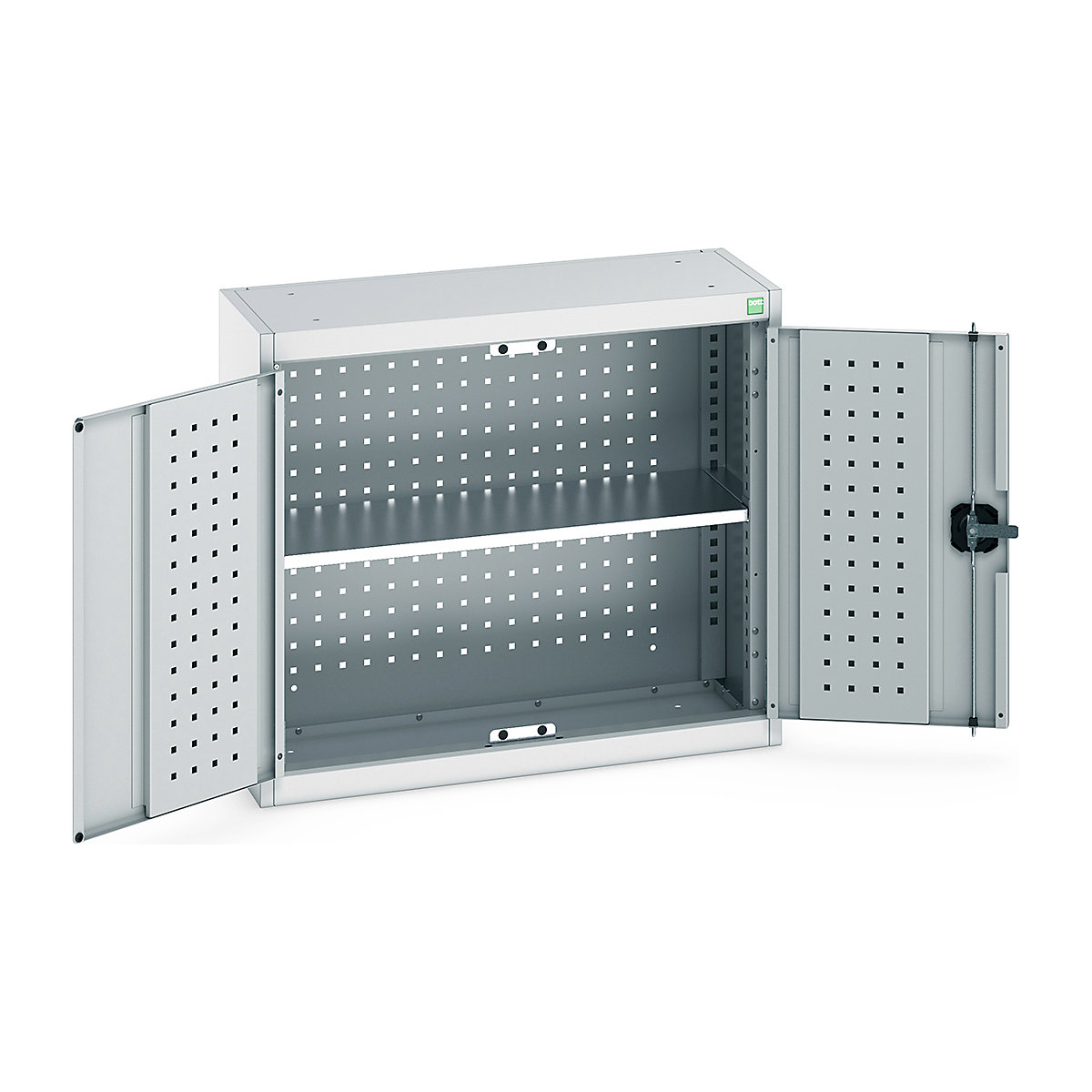 Bott Perfo Wall Cupboards, Bott Perfo Wall Cupboards, Bott Perfo Wall Cupboard | 700h x 800w x 325d mm | Perforated Door & Back | 1 Galvanised Shelf | Light Grey Doors | Light Grey Housing-0