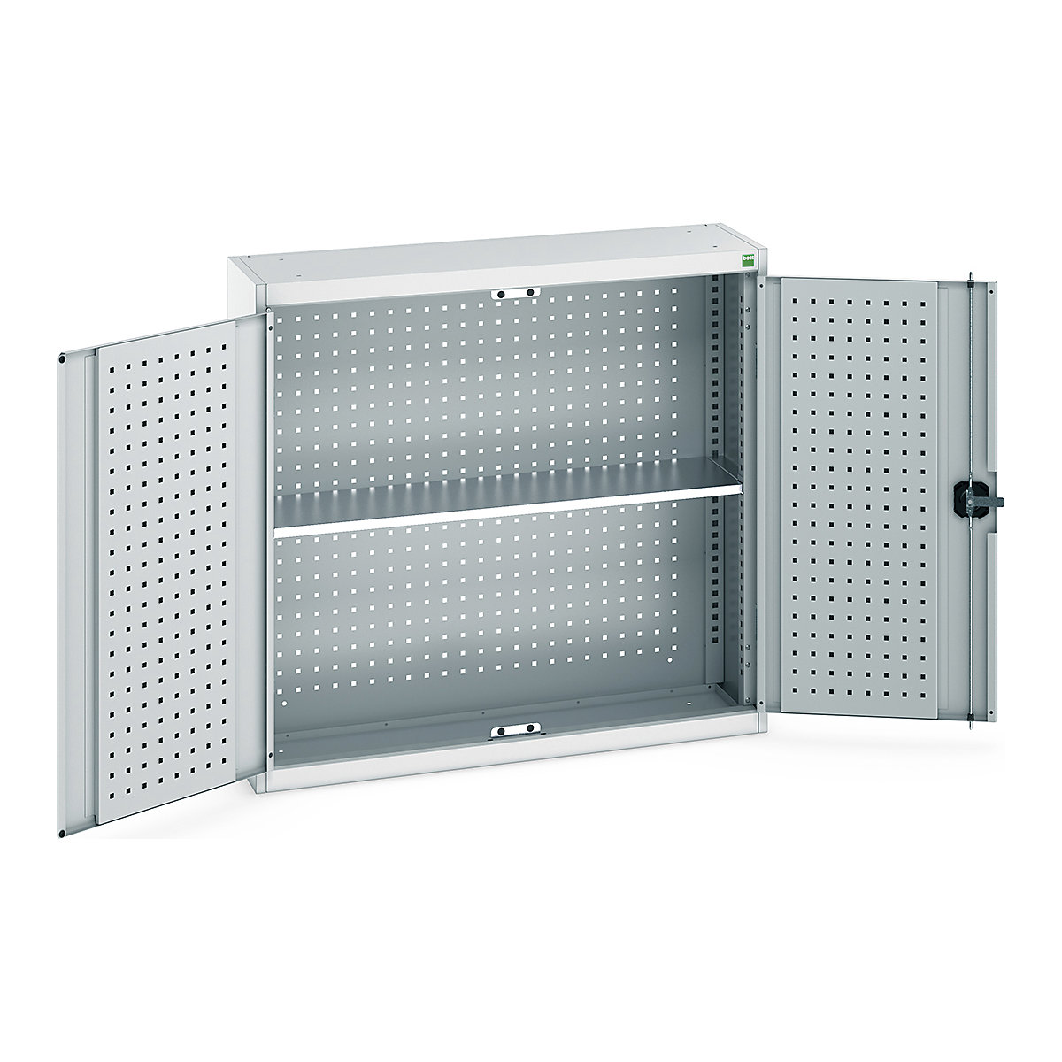 Bott Perfo Wall Cupboards, Bott Perfo Wall Cupboards, Bott Perfo Wall Cupboard | 1000h x 1050w x 325d mm | Perforated Door & Back | 1 Galvanised Shelf | Light Grey Doors | Light Grey Housing-0