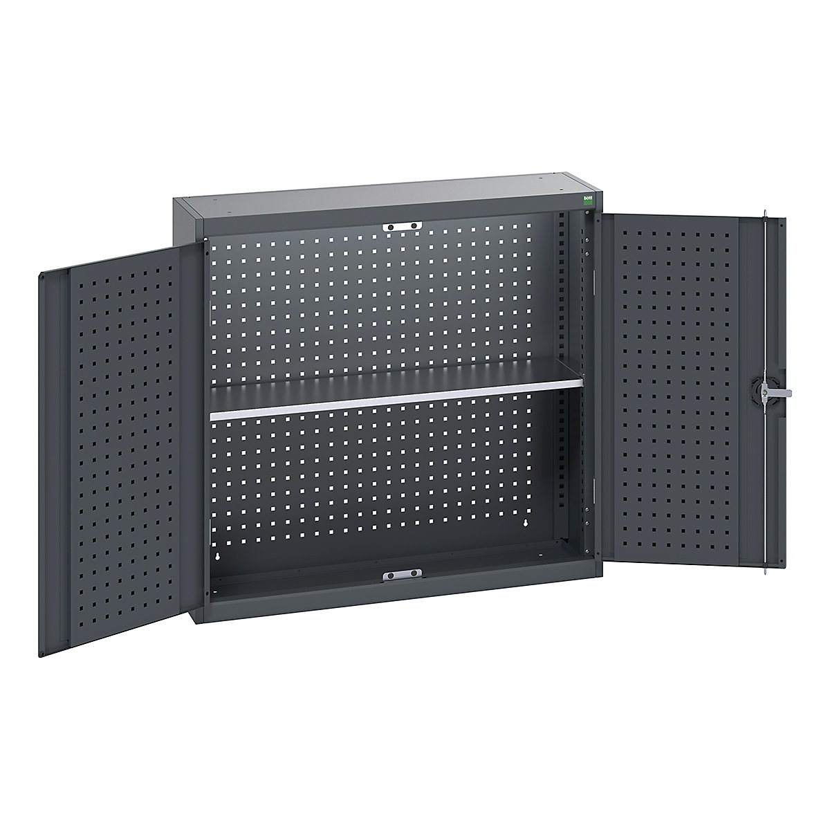 Bott Perfo Wall Cupboards, Bott Perfo Wall Cupboards, Bott Perfo Wall Cupboard | 1000h x 1050w x 325d mm | Perforated Door & Back | 1 Galvanised Shelf | Dark Grey Doors | Dark Grey Housing-0