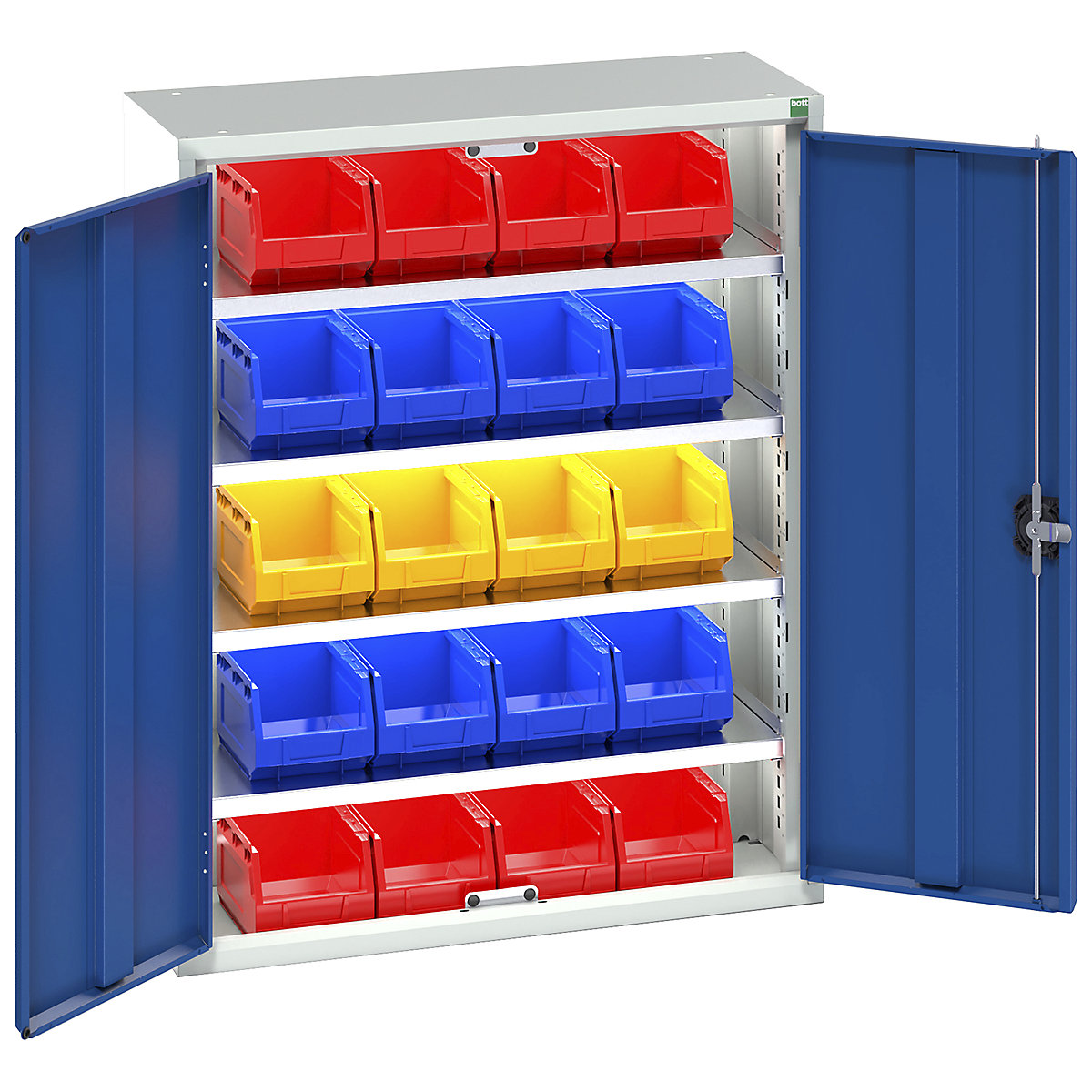 Bott Verso Bin Cupboards, Bott Verso Bin Cupboards, Bott Verso Bin Cupboard | 1000h x 800w x 350d mm | 4 Shelves | 20 x No 3 Bins | Blue-0
