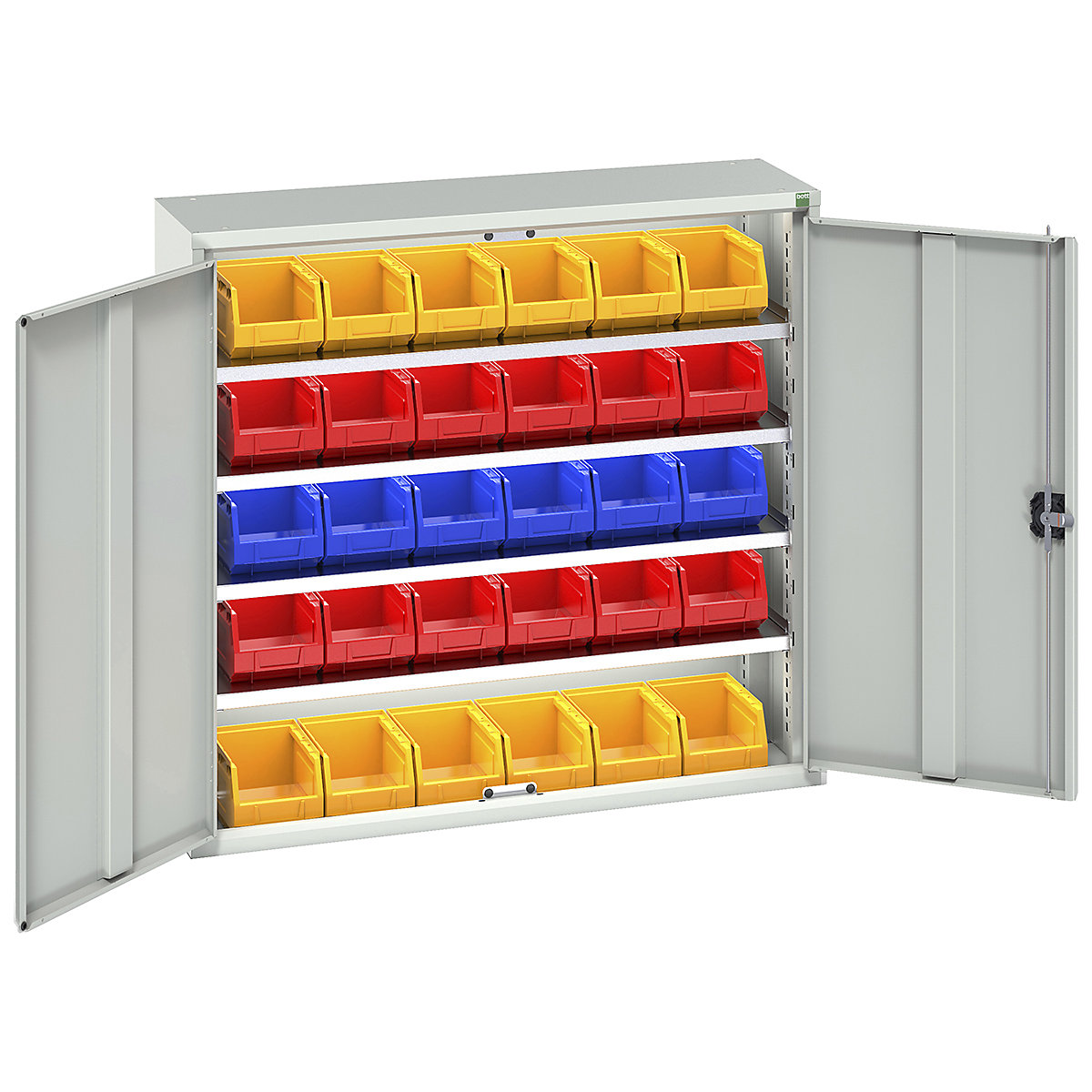 Bott Verso Bin Cupboards, Bott Verso Bin Cupboards, Bott Verso Bin Cupboard | 1000h x 1050w x 350d mm | 4 Shelves | 30 x No. 3 Bins | Light Grey-0