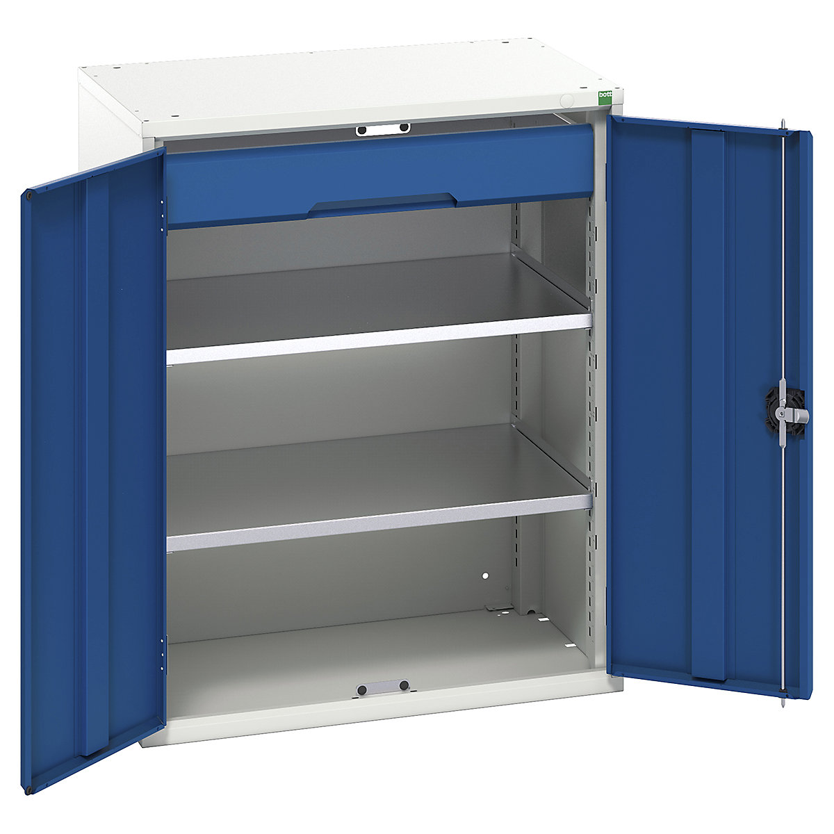 Bott Verso Kitted Cupboards, Bott Verso Kitted Cupboards, Bott Verso Kitted Cupboard | 1000h x 800w x 550d mm | 1 Drawers | 2 Shelves | Blue-0