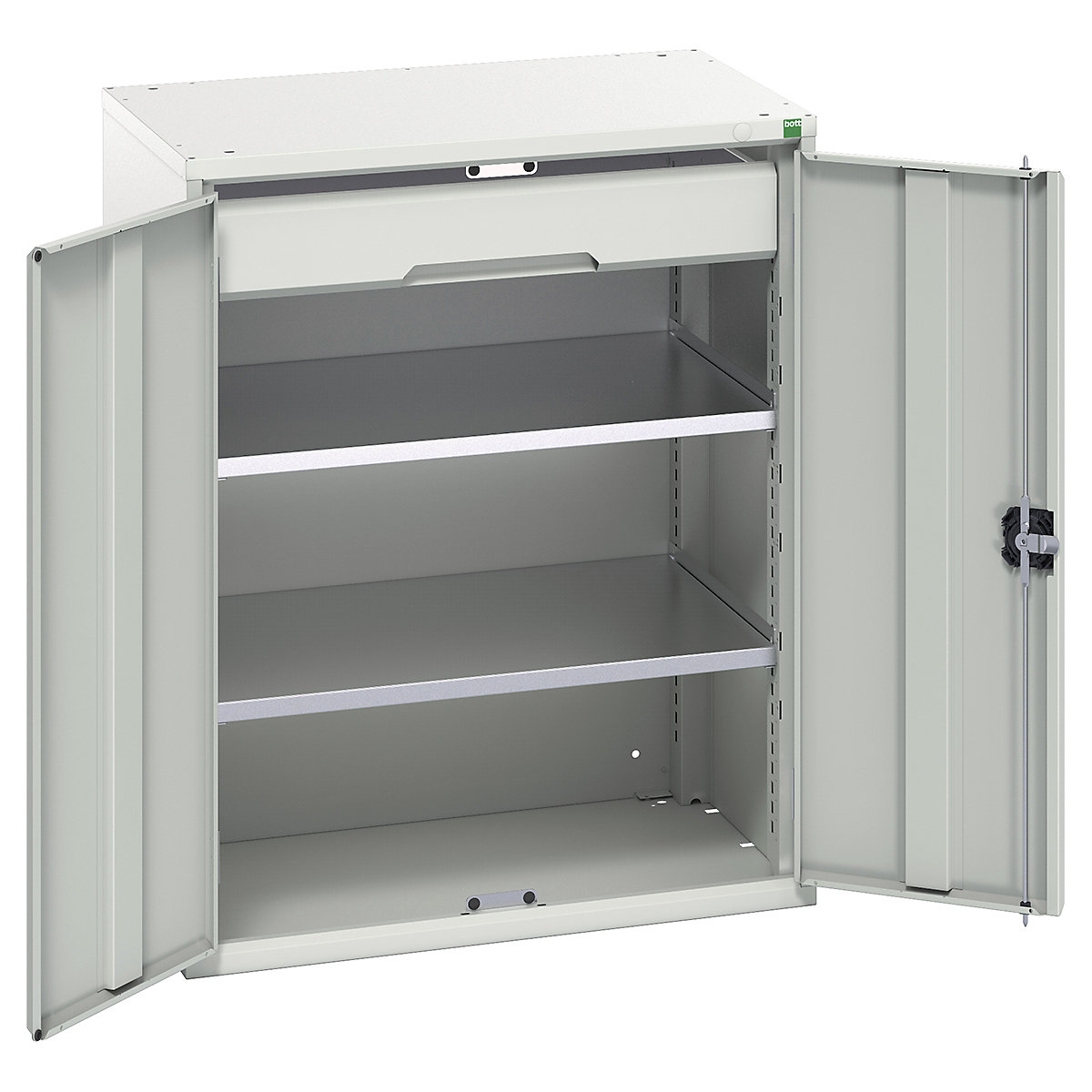 Bott Verso Kitted Cupboards, Bott Verso Kitted Cupboards, Bott Verso Kitted Cupboard | 1000h x 800w x 550d mm | 1 Drawers | 2 Shelves | Light Grey-0