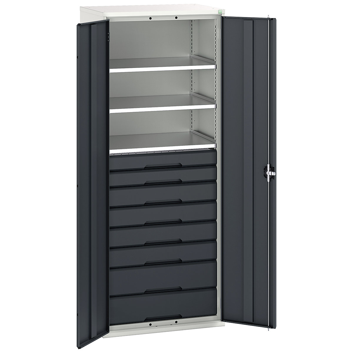Bott Verso Kitted Cupboards, Bott Verso Kitted Cupboards, Bott Verso Kitted Cupboard | 2000h x 800w x 550d mm | 8 Drawers | 3 Shelves | Anthracite Grey-0
