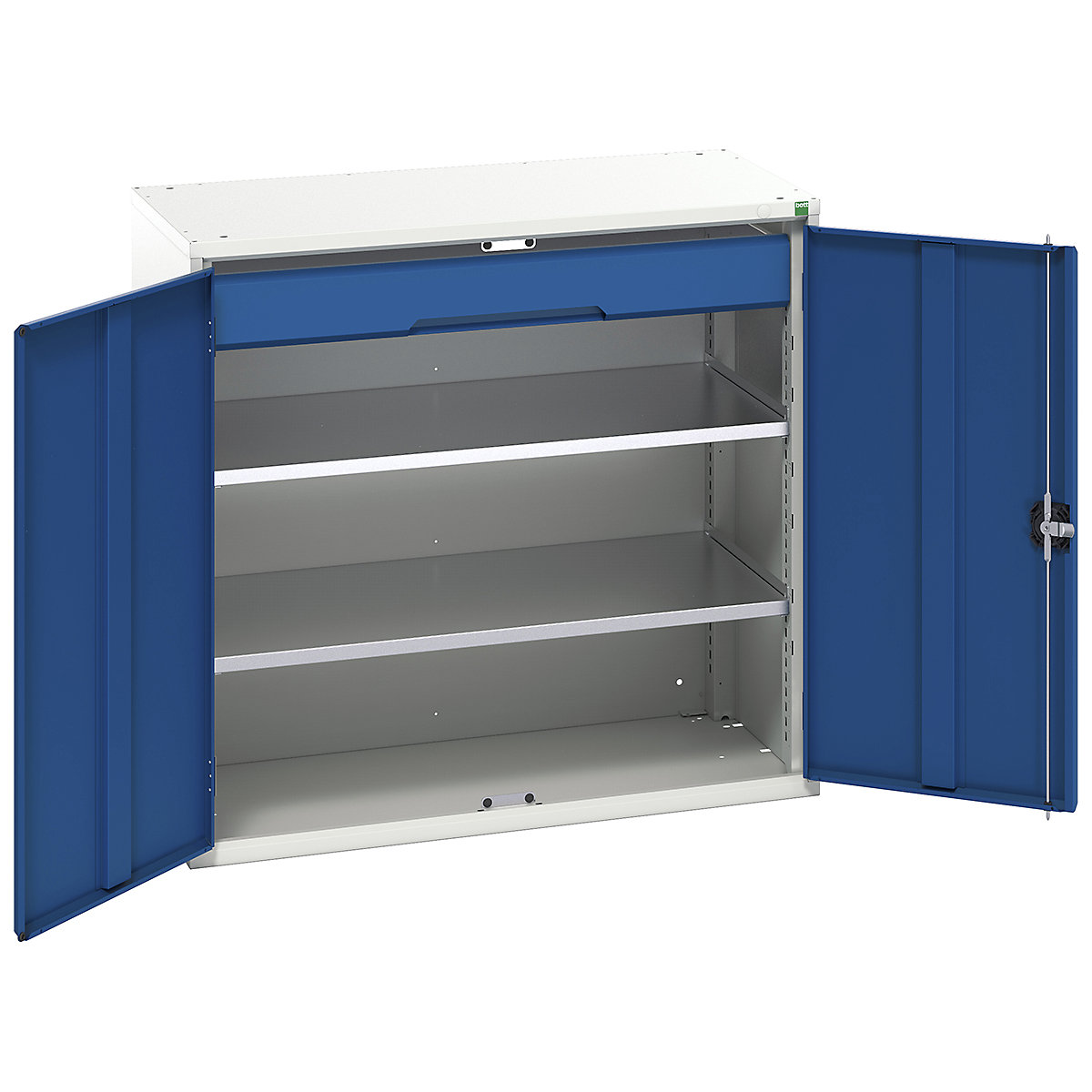 Bott Verso Kitted Cupboards, Bott Verso Kitted Cupboards, Bott Verso Kitted Cupboard | 1000h x 1050w x 550d mm | 1 Drawer | 2 Shelves | Blue-0
