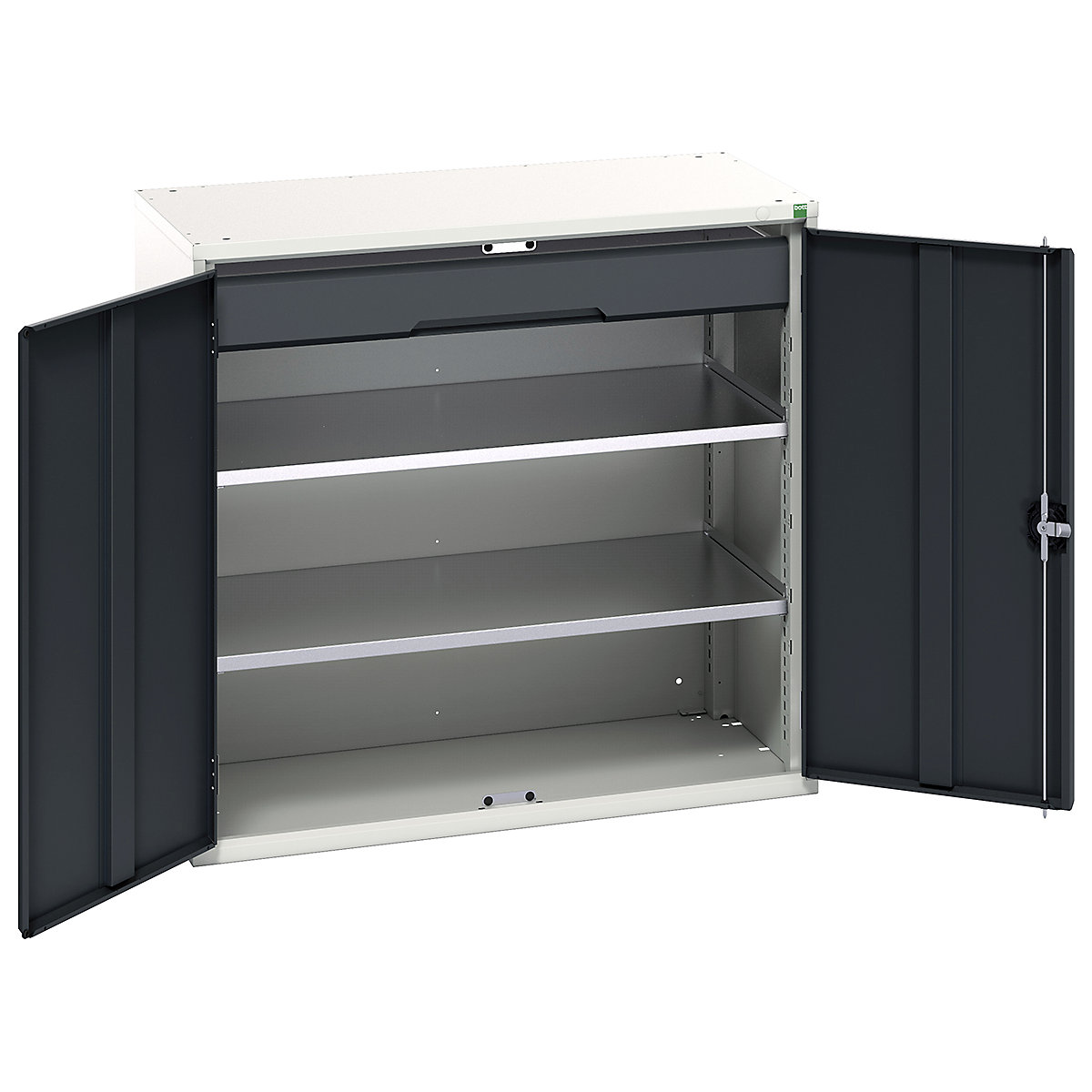 Bott Verso Kitted Cupboards, Bott Verso Kitted Cupboards, Bott Verso Kitted Cupboard | 1000h x 1050w x 550d mm | 1 Drawer | 2 Shelves | Anthracite Grey-0