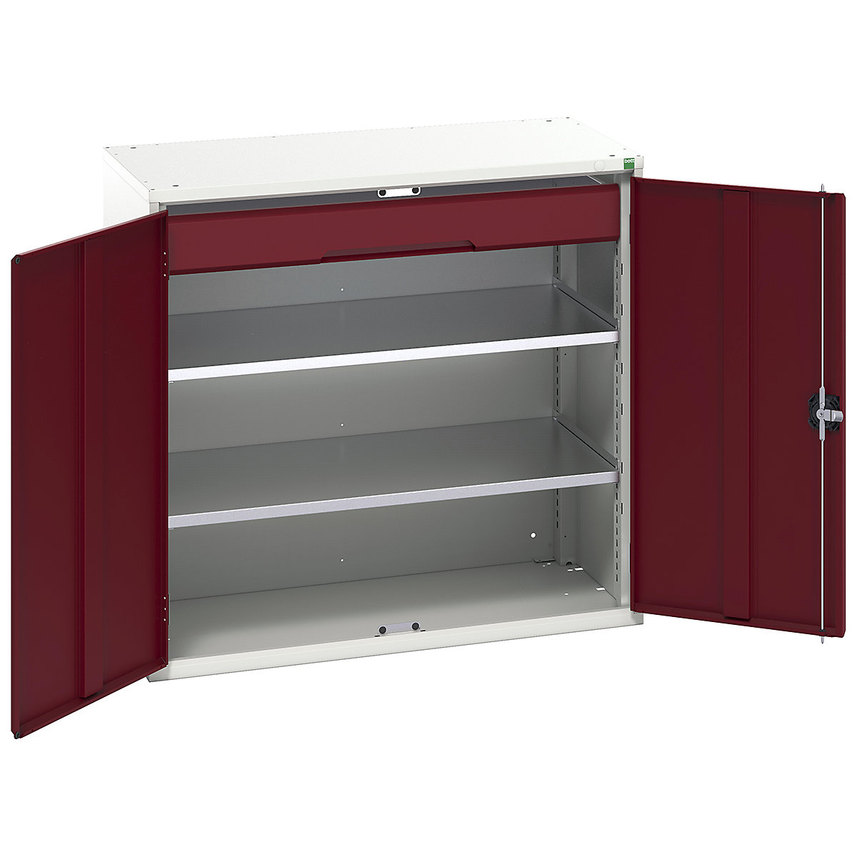 Bott Verso Kitted Cupboards, Bott Verso Kitted Cupboards, Bott Verso Kitted Cupboard | 1000h x 1050w x 550d mm | 1 Drawer | 2 Shelves | Red-0