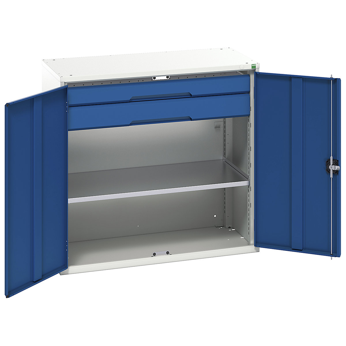 Bott Verso Kitted Cupboards, Bott Verso Kitted Cupboards, Bott Verso Kitted Cupboard | 1000h x 1050w x 550d mm | 2 Drawers | 1 Shelf | Blue-0