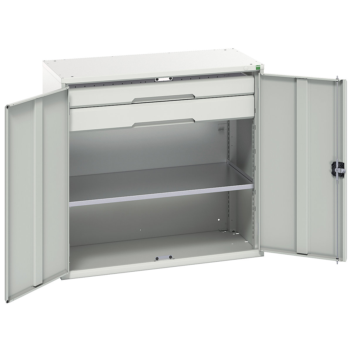 Bott Verso Kitted Cupboards, Bott Verso Kitted Cupboards, Bott Verso Kitted Cupboard | 1000h x 1050w x 550d mm | 2 Drawers | 1 Shelf | Light Grey-0