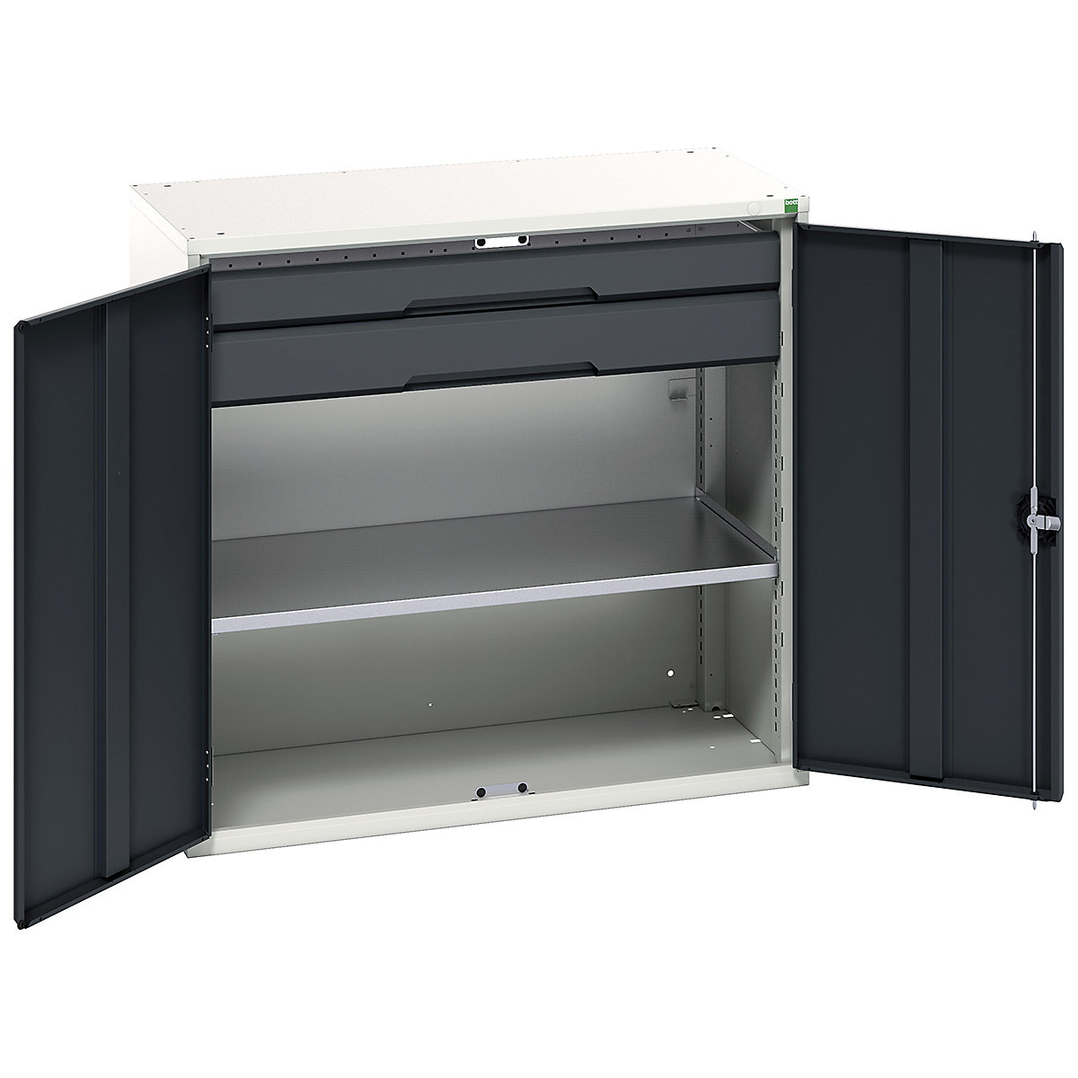 Bott Verso Kitted Cupboards, Bott Verso Kitted Cupboards, Bott Verso Kitted Cupboard | 1000h x 1050w x 550d mm | 2 Drawers | 1 Shelf | Anthracite Grey-0