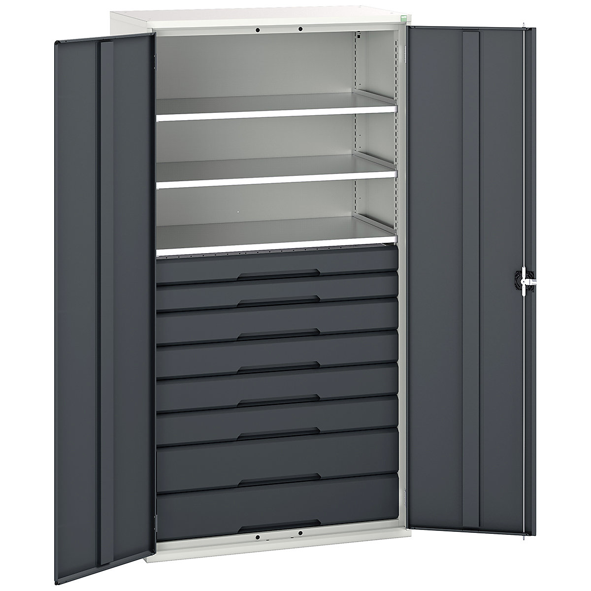 Bott Verso Kitted Cupboards, Bott Verso Kitted Cupboards, Bott Verso Kitted Cupboard | 2000h x 1050w x 550d mm | 8 Drawers | 3 Shelves | Anthracite Grey-0