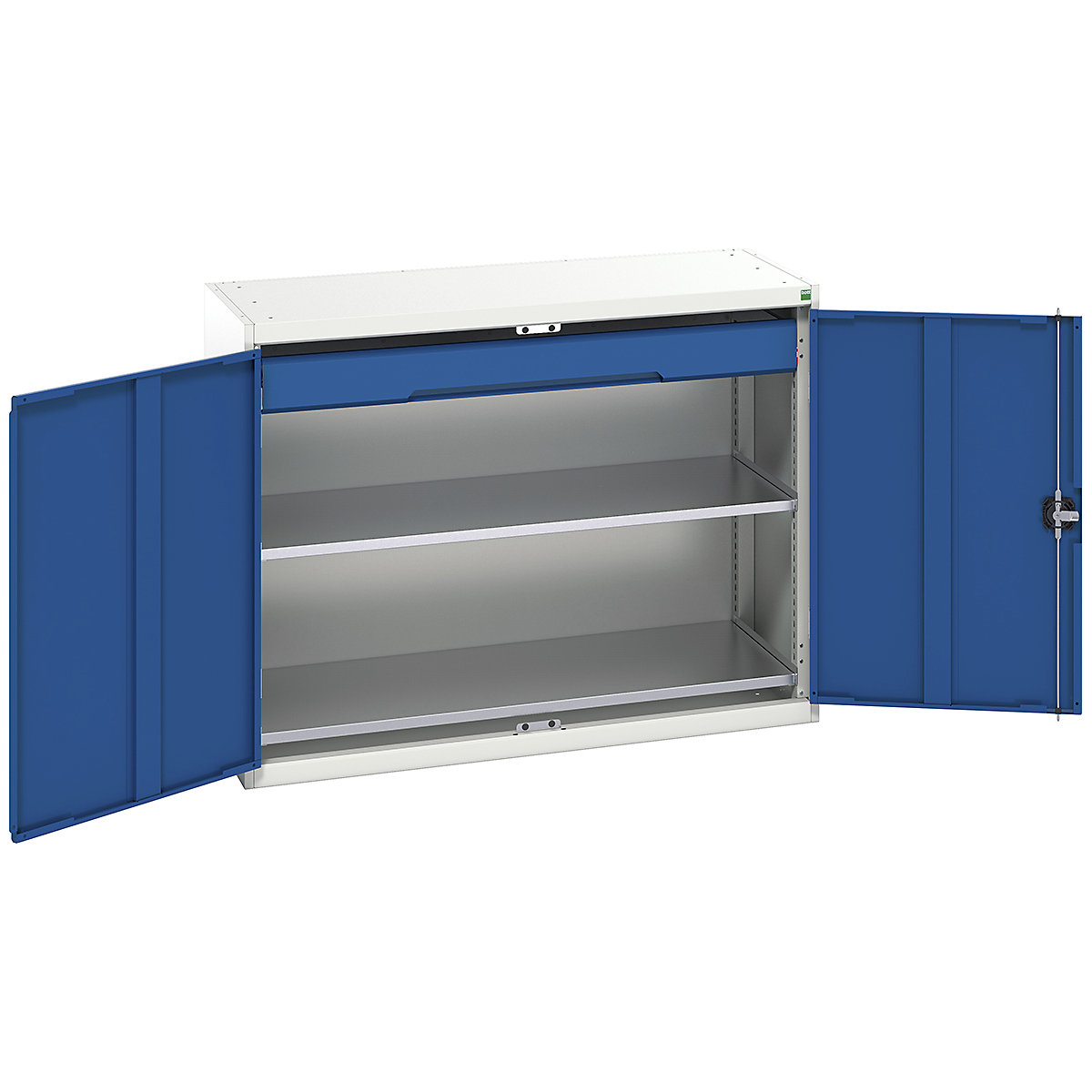 Bott Verso Kitted Cupboards, Bott Verso Kitted Cupboards, Bott Verso Kitted Cupboard | 1000h x 1300w x 550d mm | 1 Drawer | 2 Shelves | Blue-0