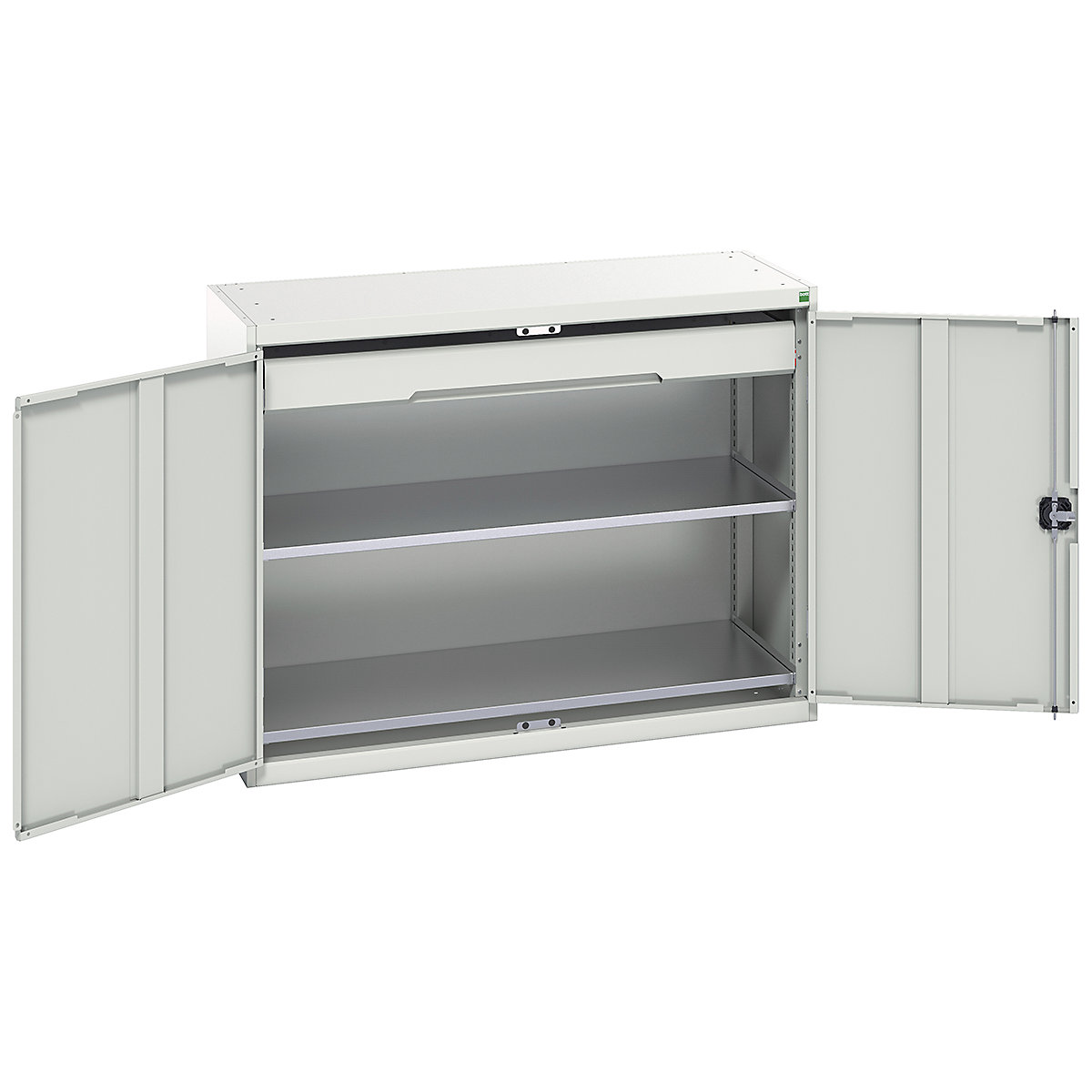 Bott Verso Kitted Cupboards, Bott Verso Kitted Cupboards, Bott Verso Kitted Cupboard | 1000h x 1300w x 550d mm | 1 Drawer | 2 Shelves | Light Grey-0