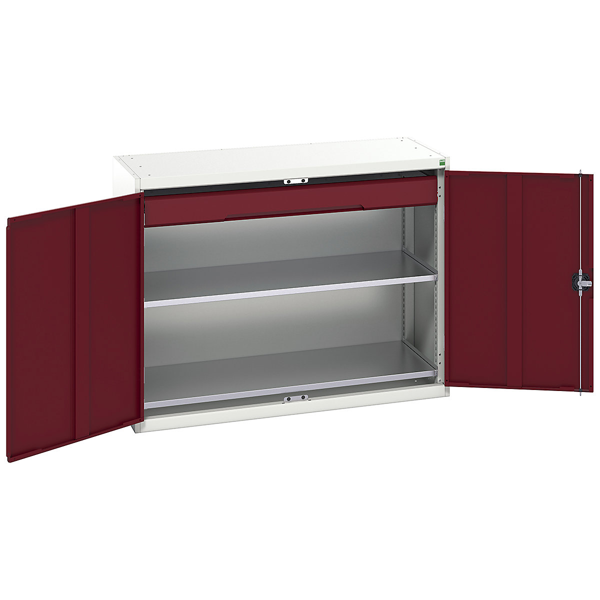 Bott Verso Kitted Cupboards, Bott Verso Kitted Cupboards, Bott Verso Kitted Cupboard | 1000h x 1300w x 550d mm | 1 Drawer | 2 Shelves | Red-0
