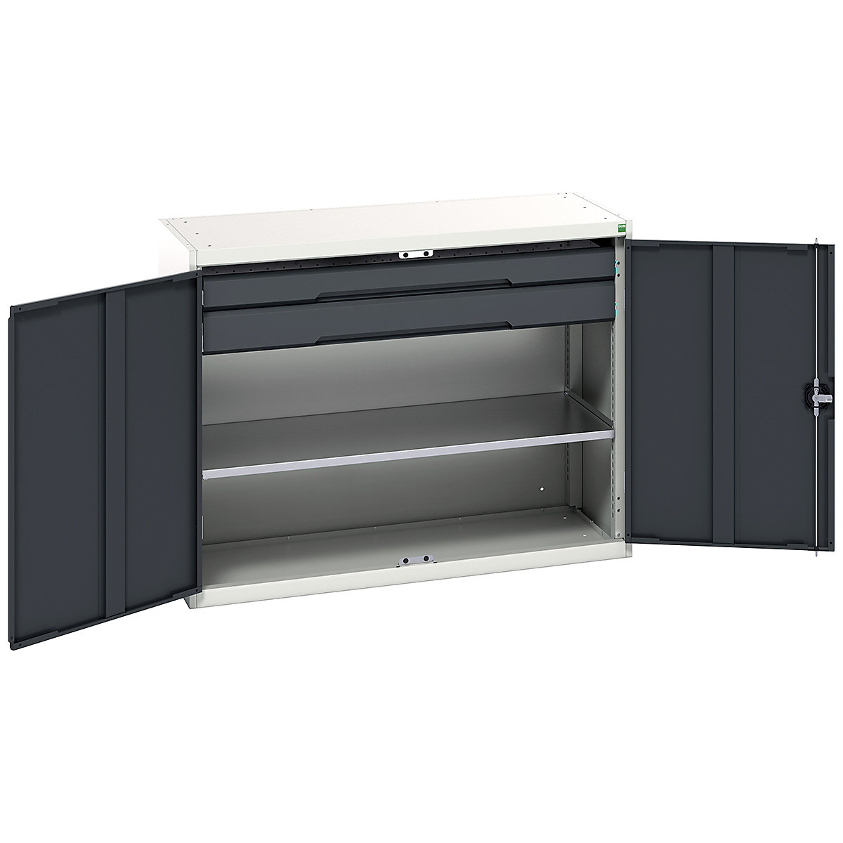 Bott Verso Kitted Cupboards, Bott Verso Kitted Cupboards, Bott Verso Kitted Cupboard | 1000h x 1300w x 550d mm | 2 Drawers | 1 Shelf | Anthracite Grey-0
