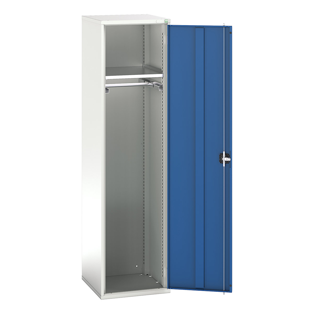 Bott Verso Workshop PPE Cupboards, Bott Verso Workshop PPE Cupboards, Bott Verso Workshop PPE Cupboards | 2000h x 525w x 550d mm | 1 Shelf | 1 Rail | Plain Doors | Blue-0