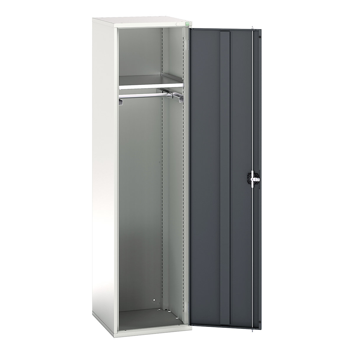 Bott Verso Workshop PPE Cupboards, Bott Verso Workshop PPE Cupboards, Bott Verso Workshop PPE Cupboards | 2000h x 525w x 550d mm | 1 Shelf | 1 Rail | Plain Doors | Anthracite Grey-0