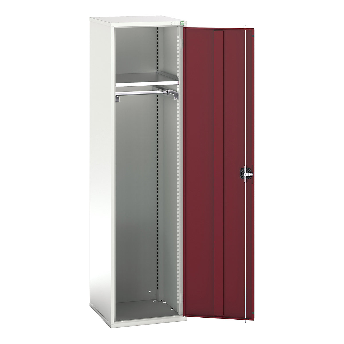 Bott Verso Workshop PPE Cupboards, Bott Verso Workshop PPE Cupboards, Bott Verso Workshop PPE Cupboards | 2000h x 525w x 550d mm | 1 Shelf | 1 Rail | Plain Doors | Red-0