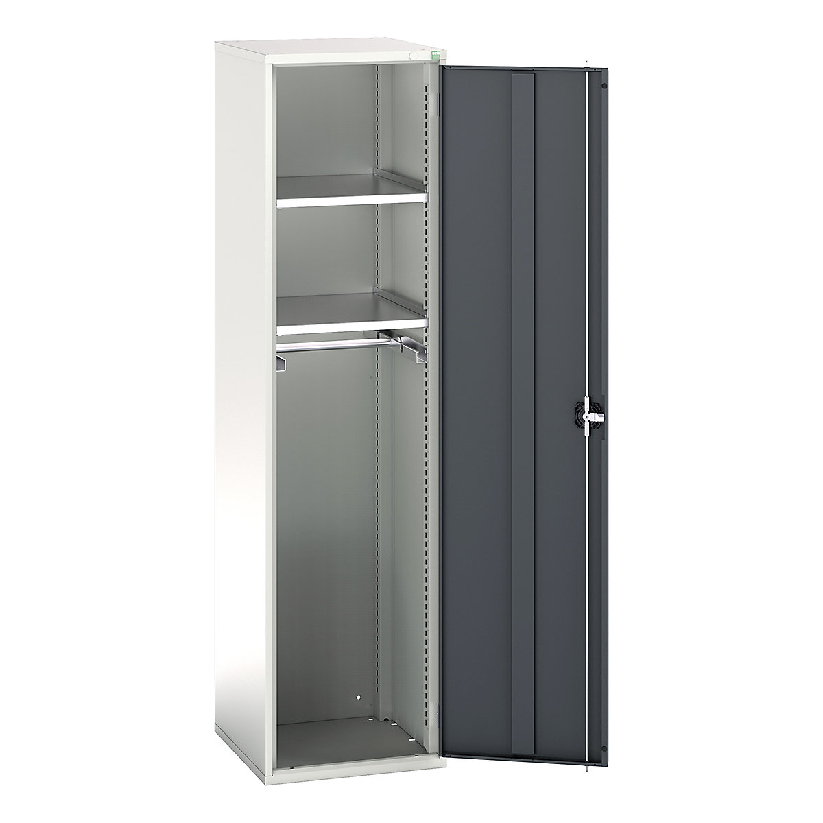 Bott Verso Workshop PPE Cupboards, Bott Verso Workshop PPE Cupboards, Bott Verso Workshop PPE Cupboards | 2000h x 525w x 550d mm | 2 Shelves | 1 Rail | Plain Doors | Anthracite Grey-0