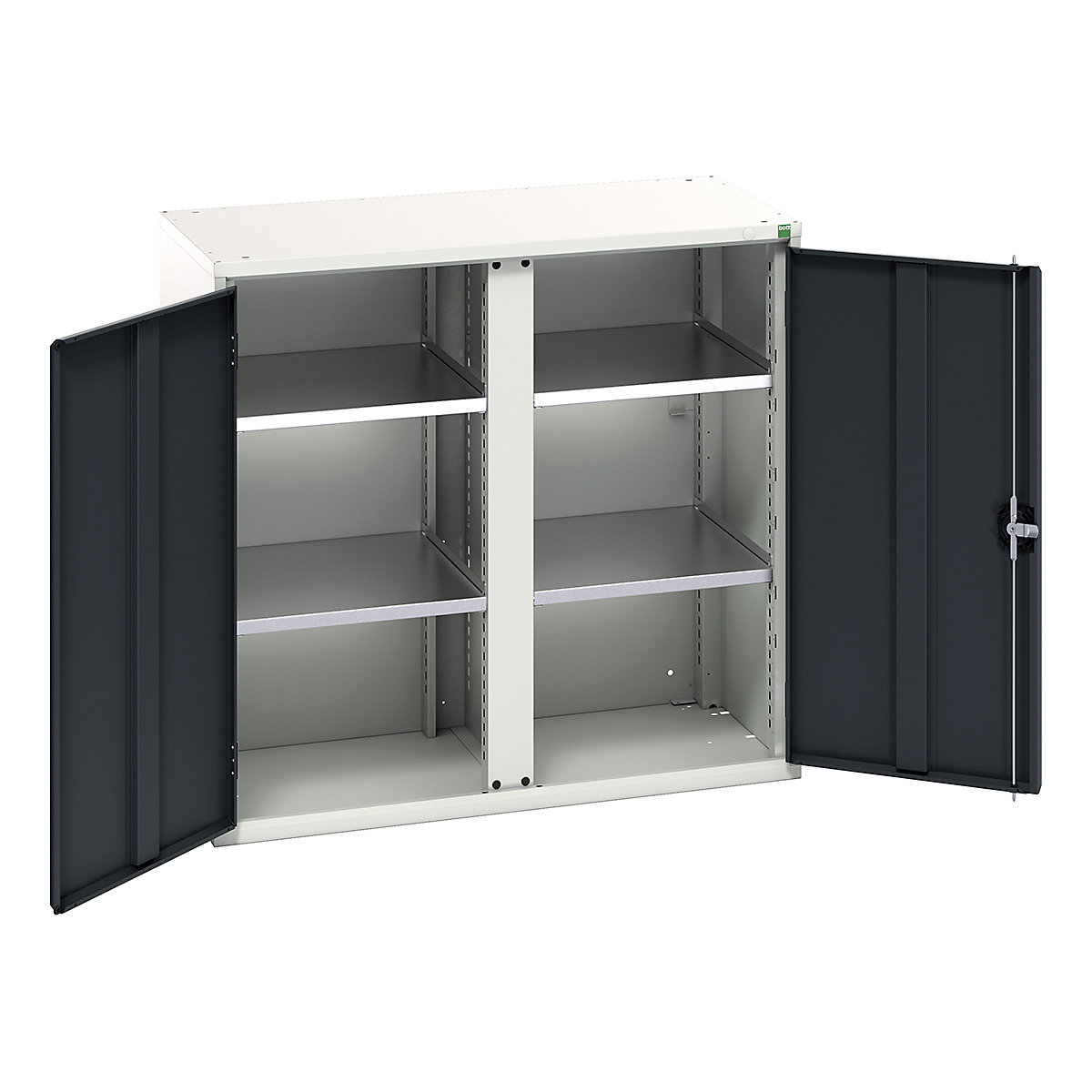 Bott Verso Workshop PPE Cupboards, Bott Verso Workshop PPE Cupboards, Bott Verso Workshop PPE Cupboards | 1000h x 1050w x 550d mm | 4 Shelves | Plain Doors | Anthracite Grey-0
