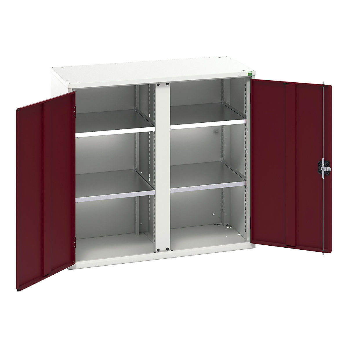 Bott Verso Workshop PPE Cupboards, Bott Verso Workshop PPE Cupboards, Bott Verso Workshop PPE Cupboards | 1000h x 1050w x 550d mm | 4 Shelves | Plain Doors | Red-0