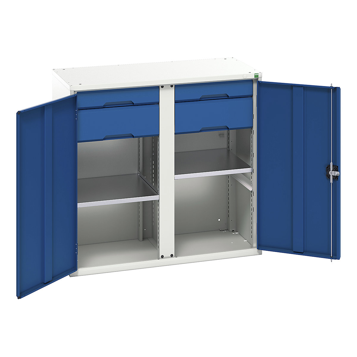 Bott Verso Workshop PPE Cupboards, Bott Verso Workshop PPE Cupboards, Bott Verso Workshop PPE Cupboards | 1000h x 1050w x 550d mm | 2 Shelves | 4 Drawers | Plain Doors | Blue-0