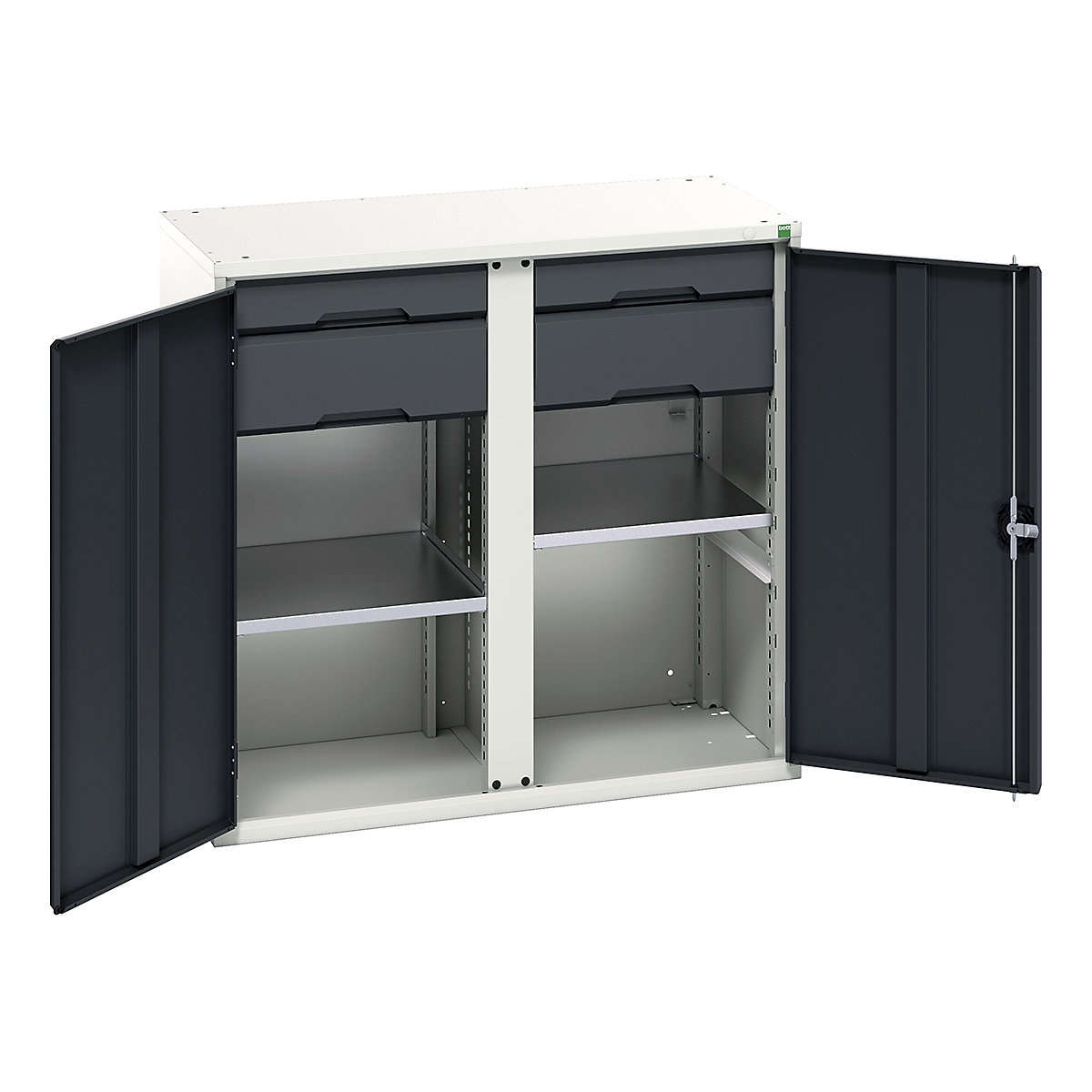 Bott Verso Workshop PPE Cupboards, Bott Verso Workshop PPE Cupboards, Bott Verso Workshop PPE Cupboards | 1000h x 1050w x 550d mm | 2 Shelves | 4 Drawers | Plain Doors | Anthracite Grey-0