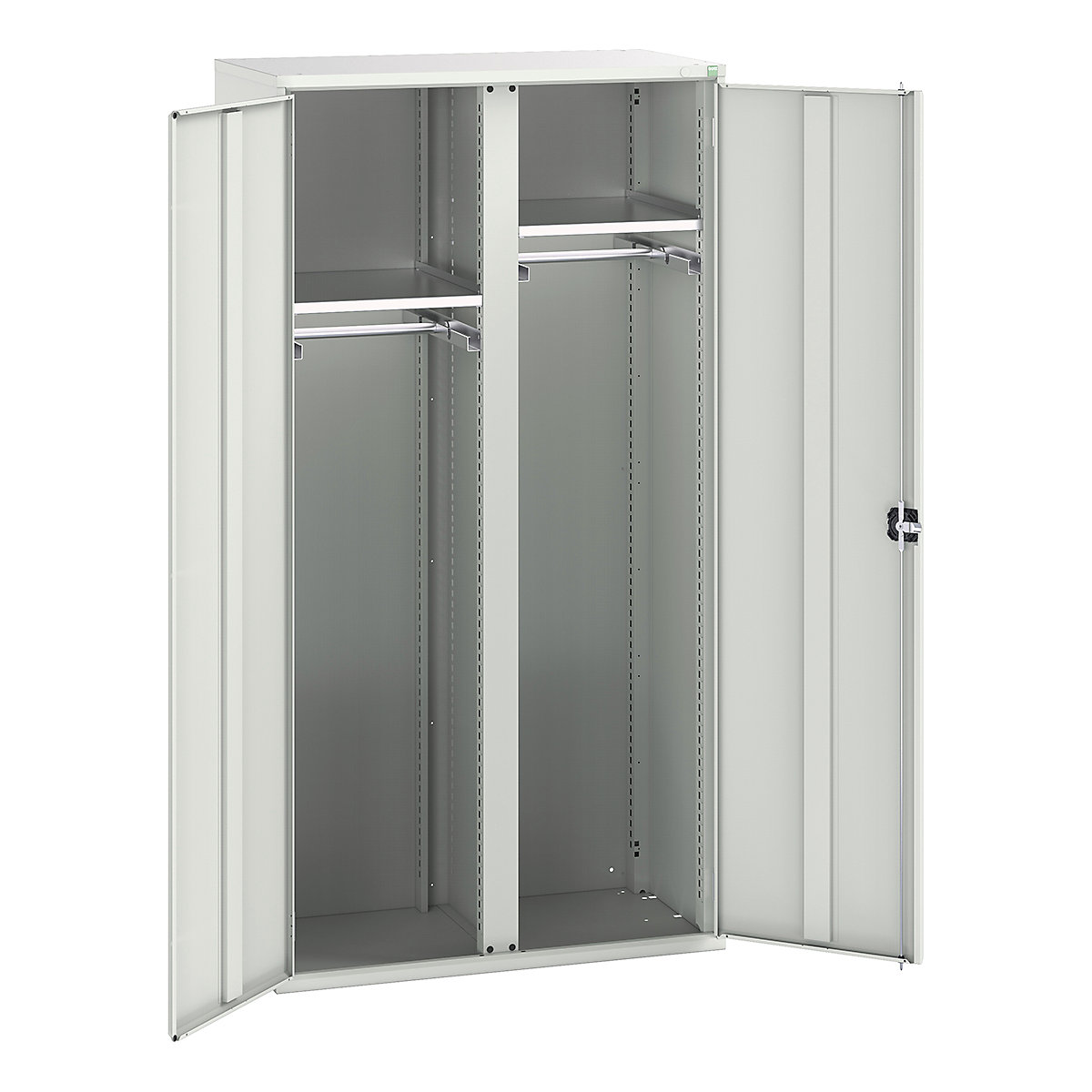 Bott Verso Workshop PPE Cupboards, Bott Verso Workshop PPE Cupboards, Bott Verso Workshop PPE Cupboards | 2000h x 1050w x 550d mm | 2 Shelves | 2 Rails | Plain Doors | Light Grey-0