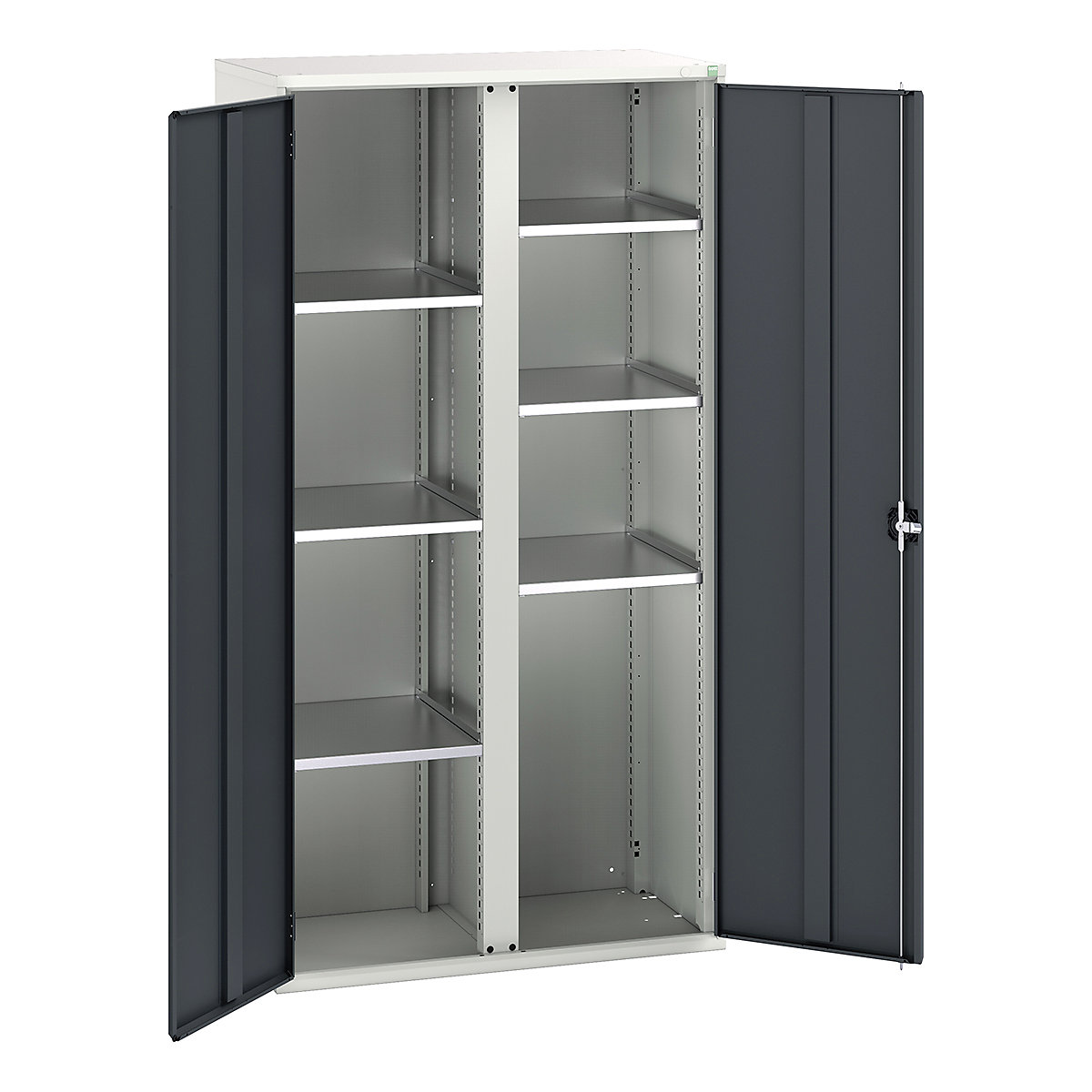 Bott Verso Workshop PPE Cupboards, Bott Verso Workshop PPE Cupboards, Bott Verso Workshop PPE Cupboards | 2000h x 1050w x 550d mm | 6 Shelves | Plain Doors | Anthracite Grey-0