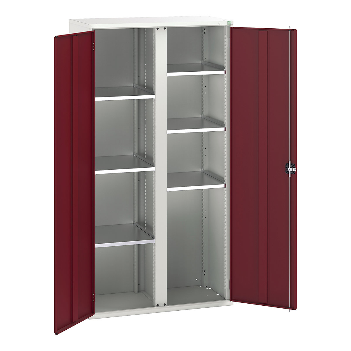 Bott Verso Workshop PPE Cupboards, Bott Verso Workshop PPE Cupboards, Bott Verso Workshop PPE Cupboards | 2000h x 1050w x 550d mm | 6 Shelves | Plain Doors | Red-0