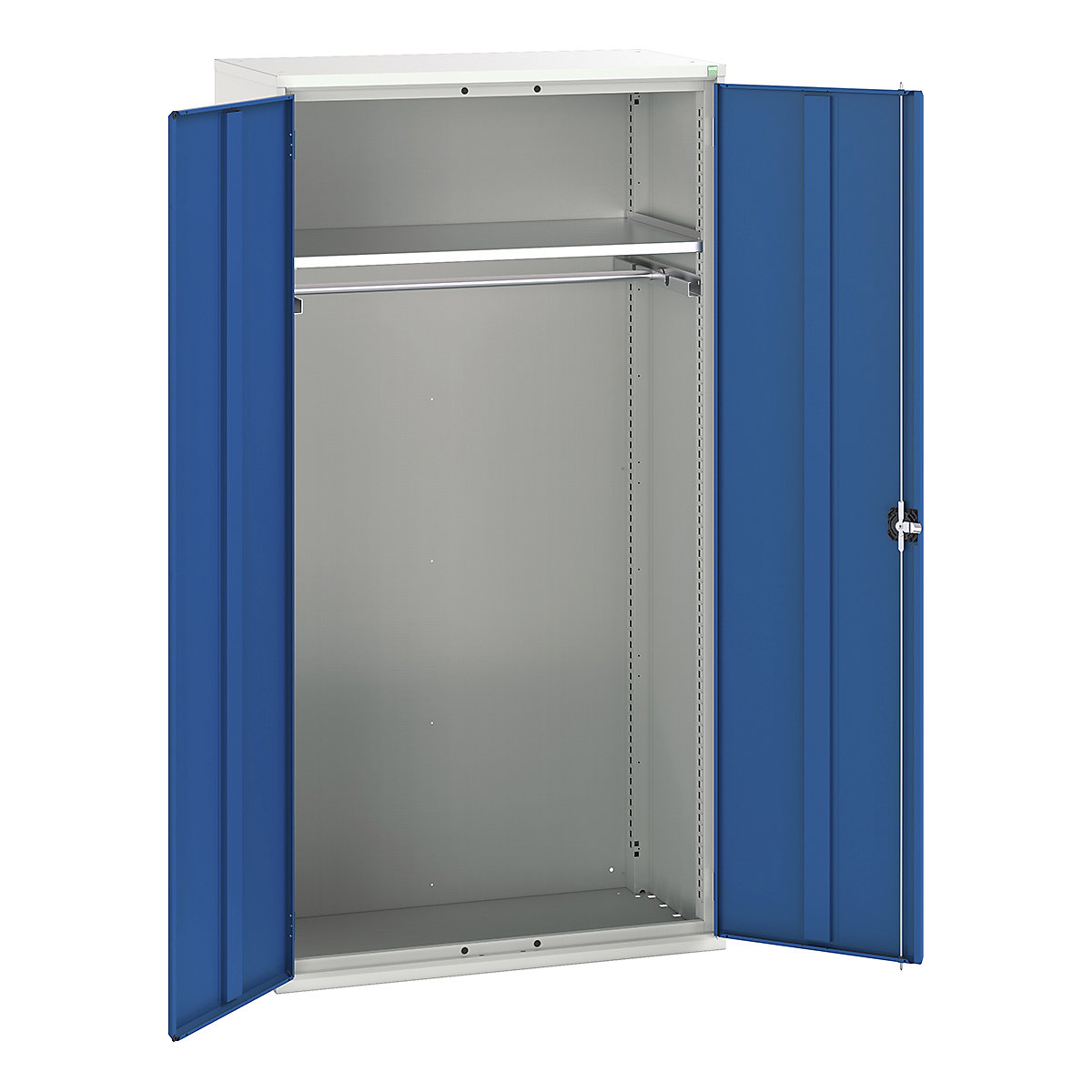 Bott Verso Workshop PPE Cupboards, Bott Verso Workshop PPE Cupboards, Bott Verso Workshop PPE Cupboards | 2000h x 1050w x 550d mm | 1 Shelf | 1 Rail | Plain Doors | Blue-0