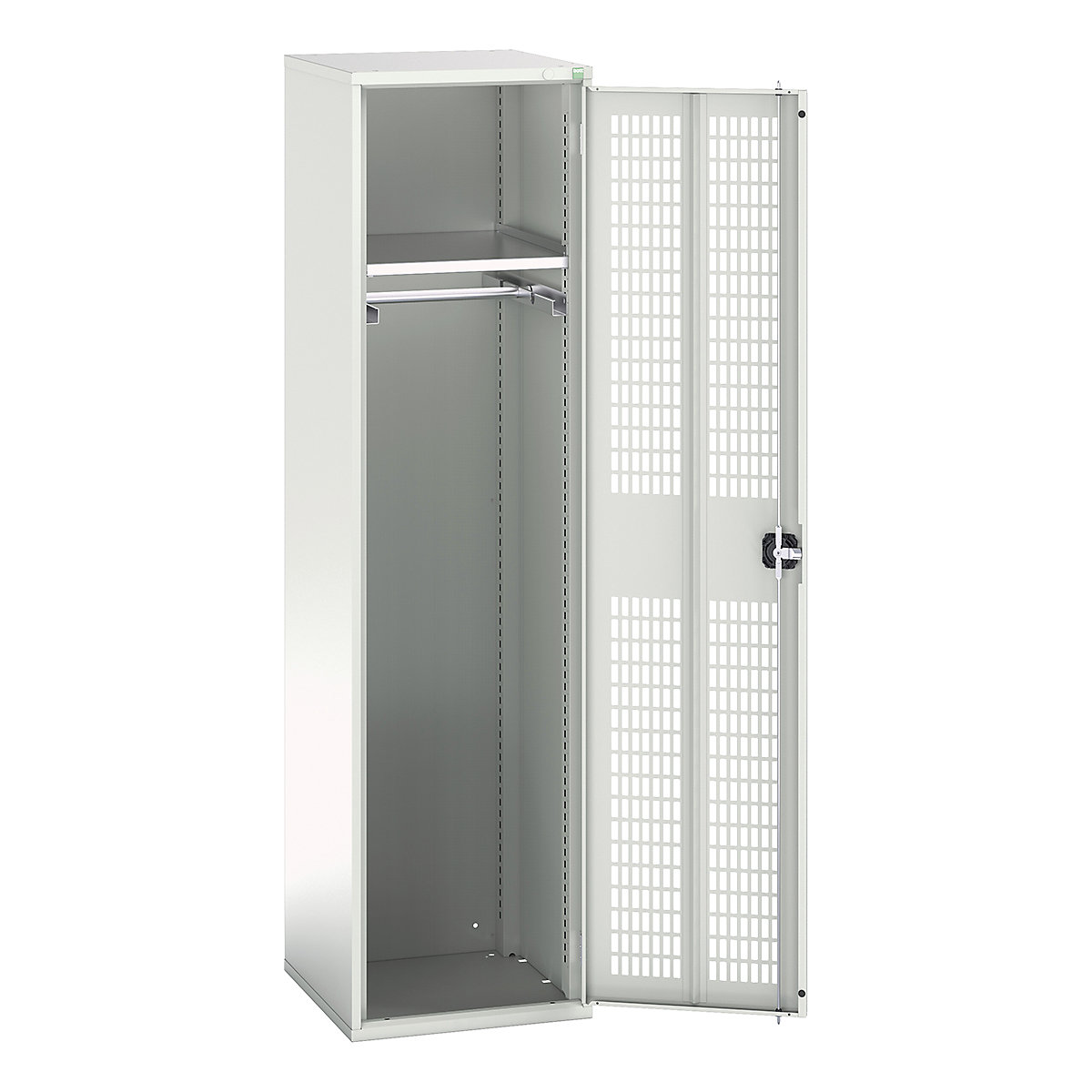 Bott Verso Workshop PPE Cupboards, Bott Verso Workshop PPE Cupboards, Bott Verso Workshop PPE Cupboards | 2000h x 525w x 550d mm | 1 Shelf | 1 Rail | Ventilated Doors | Light Grey-0
