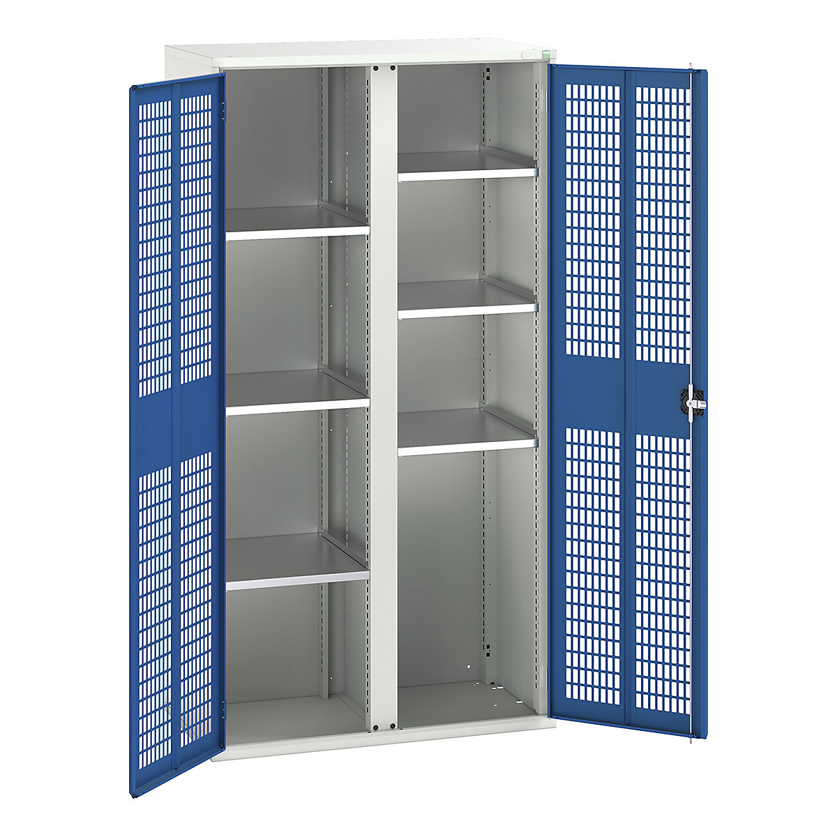 Bott Verso Workshop PPE Cupboards, Bott Verso Workshop PPE Cupboards, Bott Verso Workshop PPE Cupboards | 2000h x 1050w x 550d mm | 6 Shelves | Ventilated Doors | Blue-0