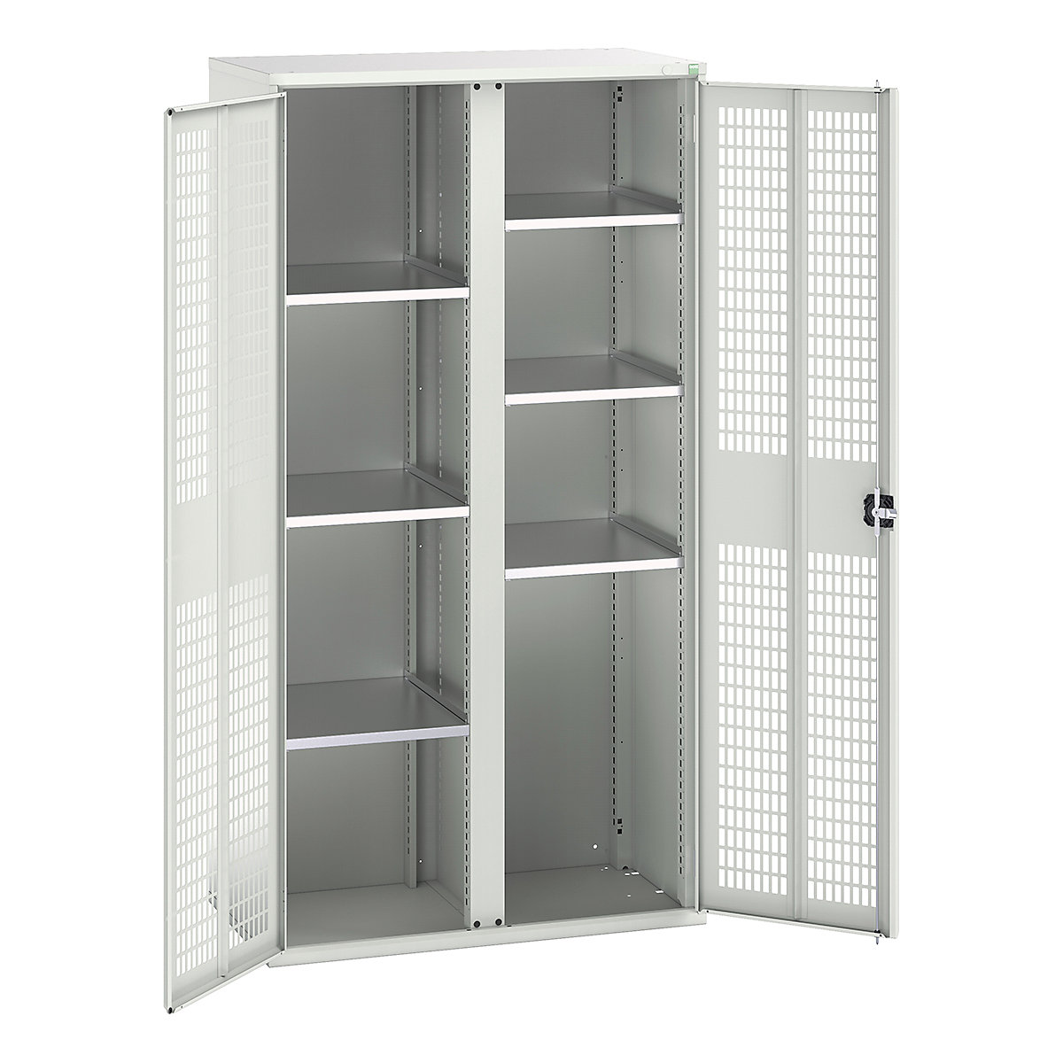 Bott Verso Workshop PPE Cupboards, Bott Verso Workshop PPE Cupboards, Bott Verso Workshop PPE Cupboards | 2000h x 1050w x 550d mm | 6 Shelves | Ventilated Doors | Light Grey-0