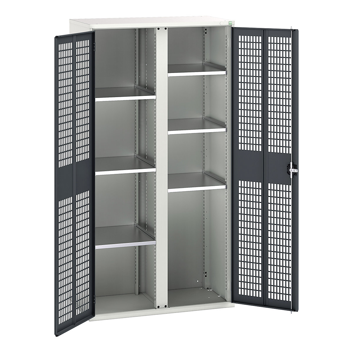 Bott Verso Workshop PPE Cupboards, Bott Verso Workshop PPE Cupboards, Bott Verso Workshop PPE Cupboards | 2000h x 1050w x 550d mm | 6 Shelves | Ventilated Doors | Anthracite Grey-0