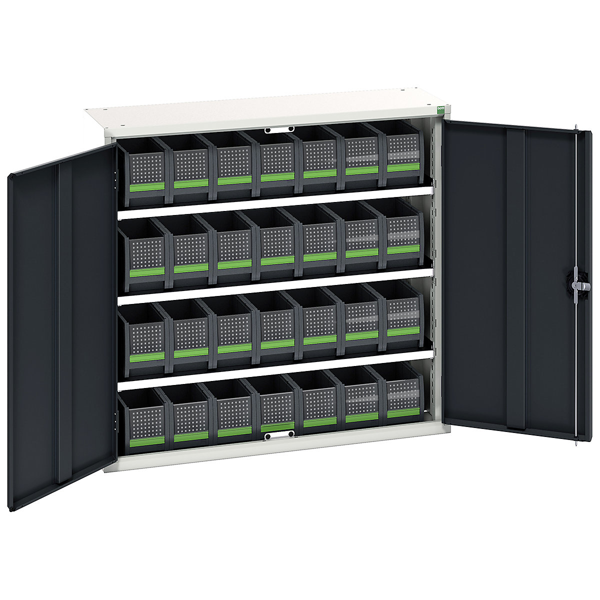Bott Verso bottBox Cupboard Kits, Bott Verso bottBox Cupboard Kits, Bott Verso bottBox Cupboard Kits | 1000h x 1050w x 350d mm | 3 Shelves | 28 Boxes: 28x 130w x 298d x 165h | Anthracite Grey-0