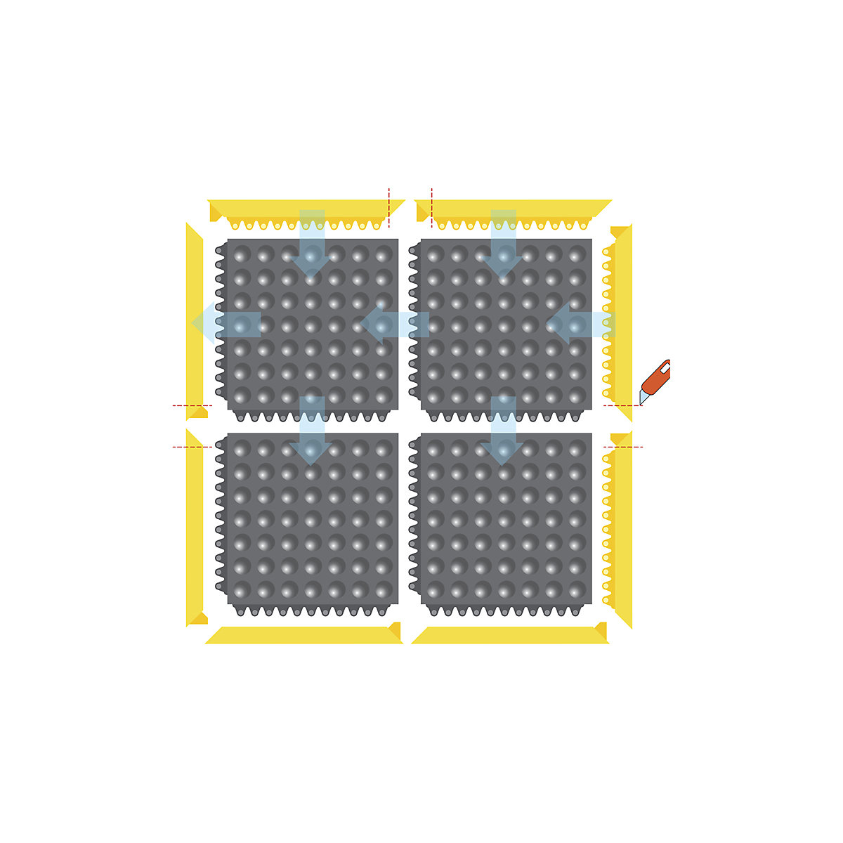Plug-in tile system, Skywalker ESD NITRILE FR studded – NOTRAX (Product illustration 3)-2