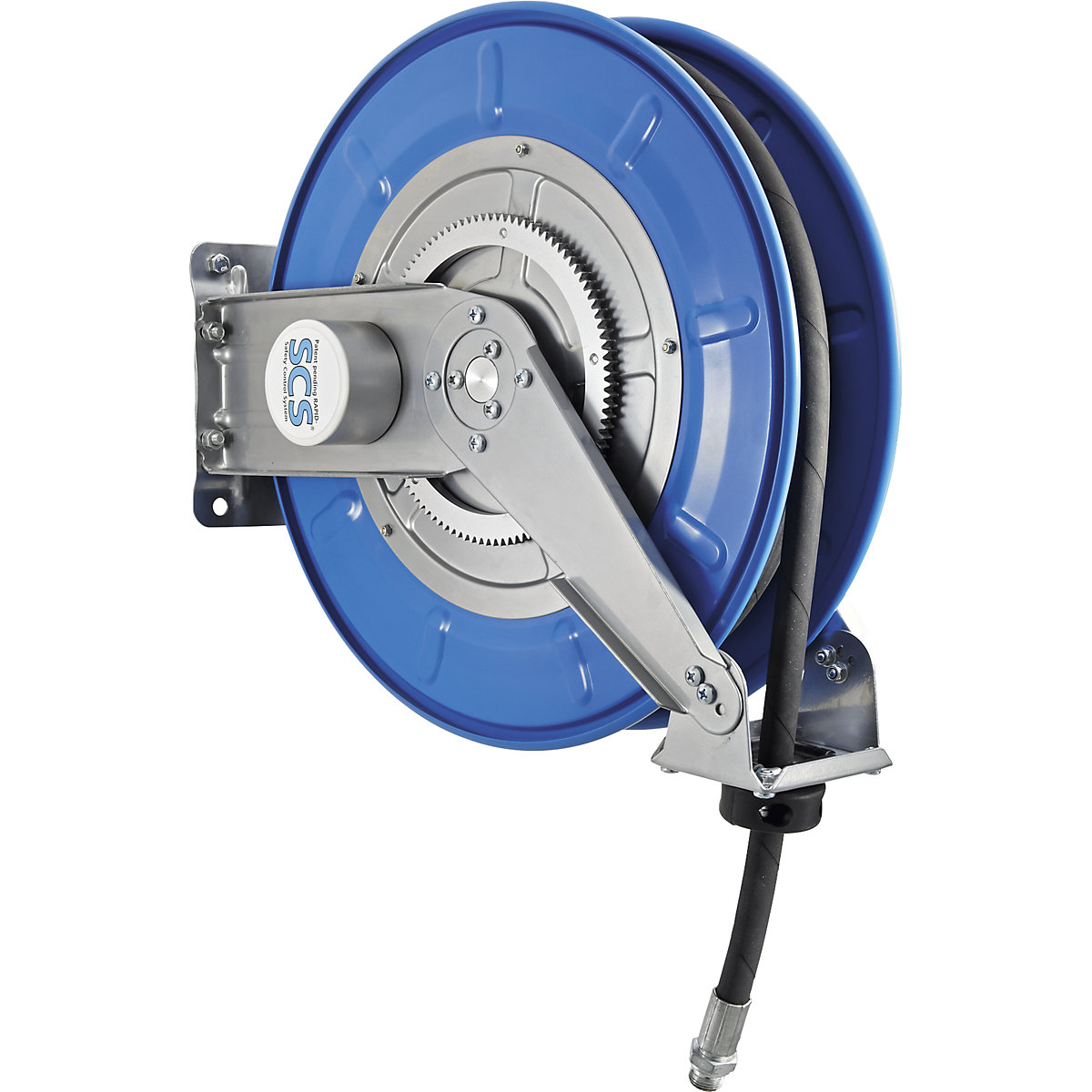 Hose reel for air, water, oil, up to 50 bar