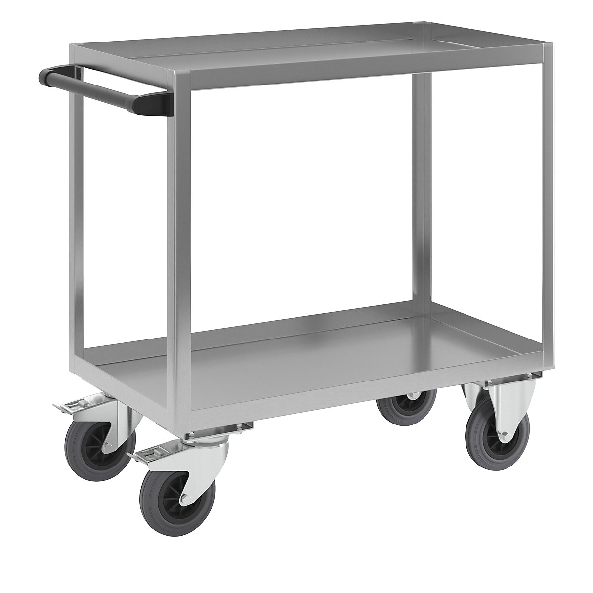 Stainless steel platform trolley - eurokraft pro