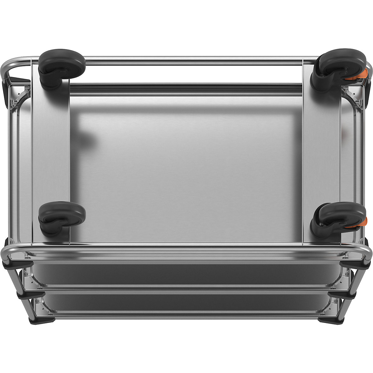Stainless steel serving trolley, assembled (Product illustration 4)-3