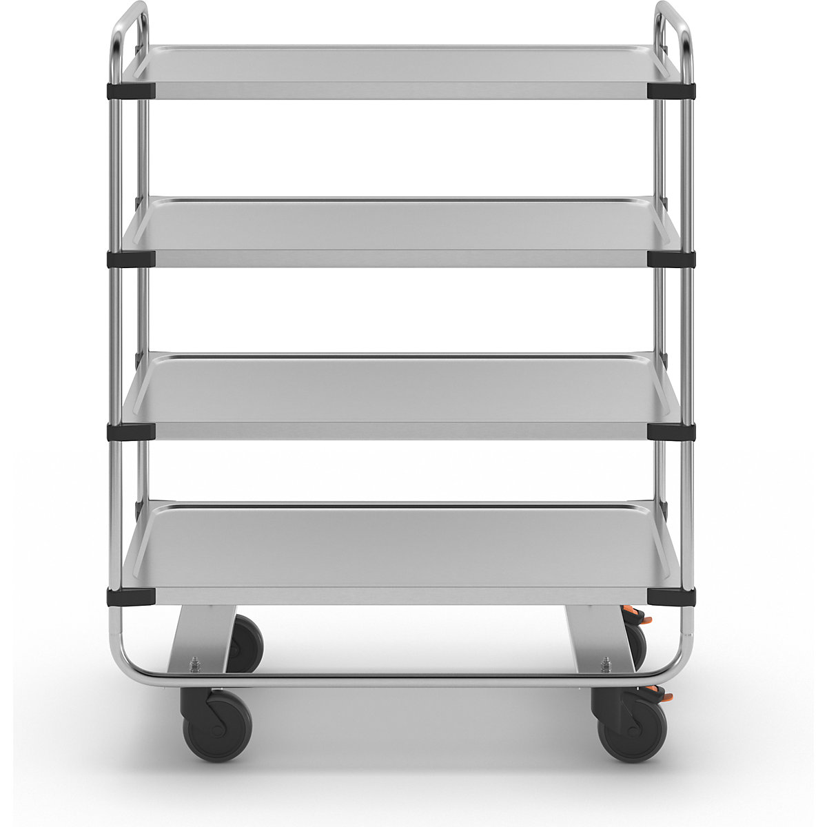 Stainless steel serving trolley, assembled (Product illustration 3)-2