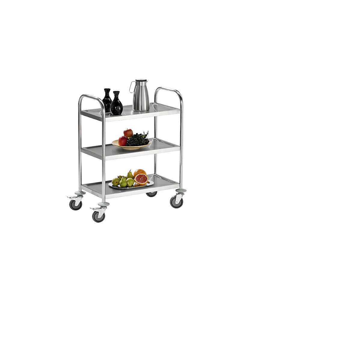 Stainless steel serving trolley – eurokraft basic (Product illustration 14)-13