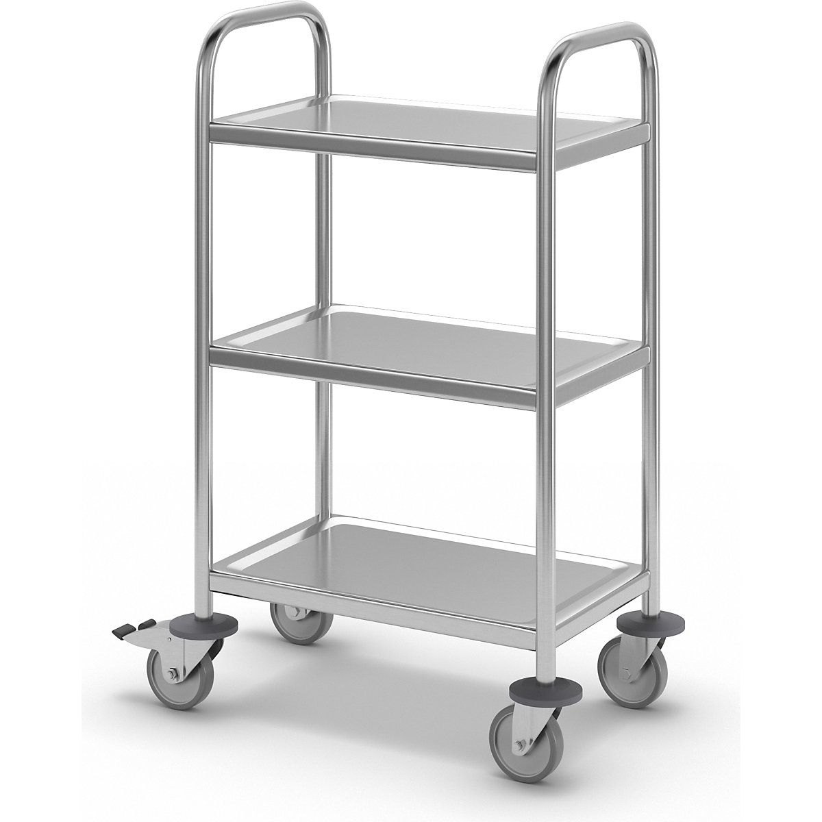 Stainless steel serving trolley – eurokraft basic (Product illustration 8)-7