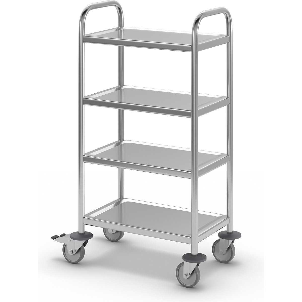Stainless steel serving trolley – eurokraft basic (Product illustration 6)-5