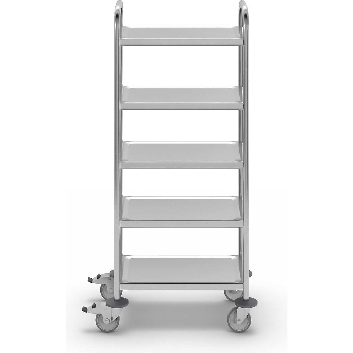 Stainless steel serving trolley – eurokraft basic (Product illustration 5)-4