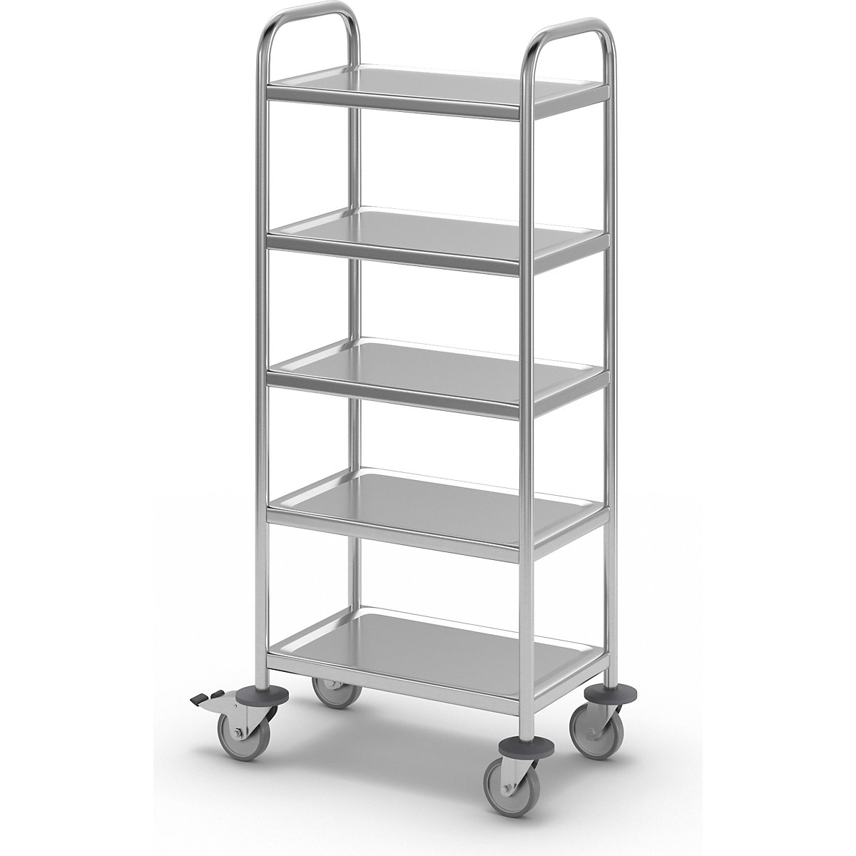 Stainless steel serving trolley – eurokraft basic (Product illustration 3)-2