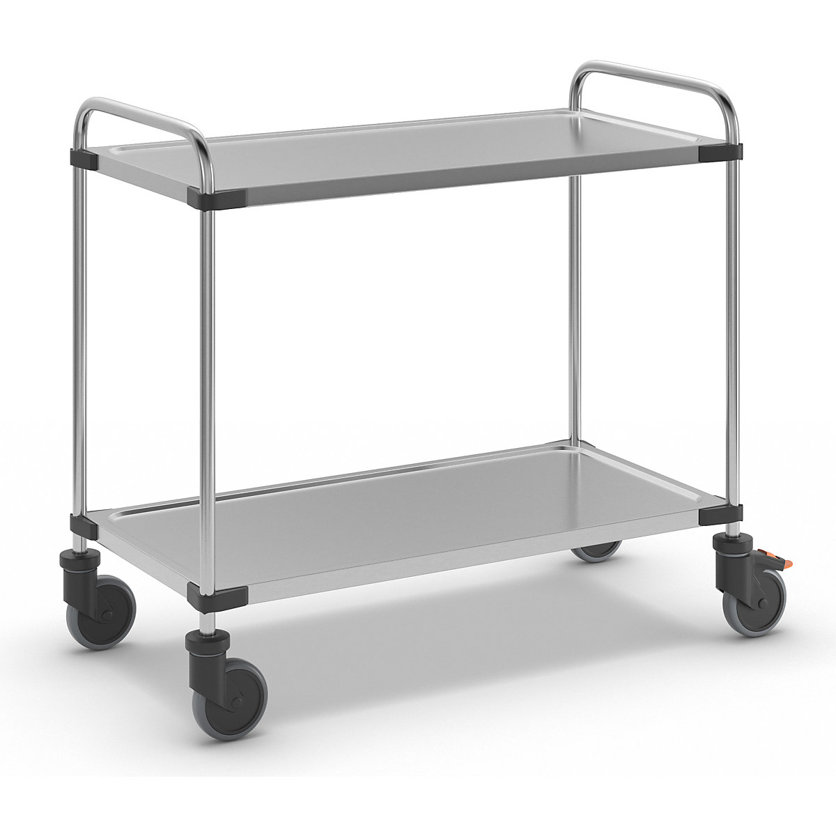 Stainless steel table trolley, with 2 shelves, LxWxH 1070 x 570 x 950 mm, unassembled-1