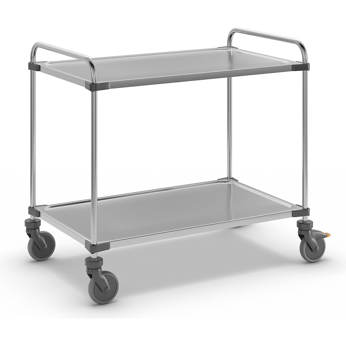 VARITHEK SERVO+ stainless steel table trolley, LxWxH 1070 x 670 x 950 mm, platform 1000 x 600 mm, 2 shelves, max. load 120 kg-2