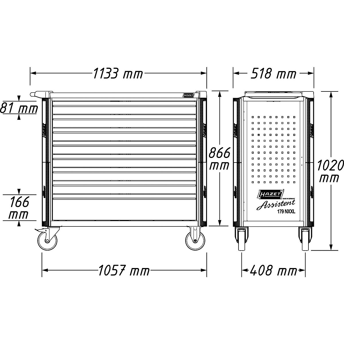 ASSISTENT 179NXL / NXXL tool trolley – HAZET (Product illustration 6)-5