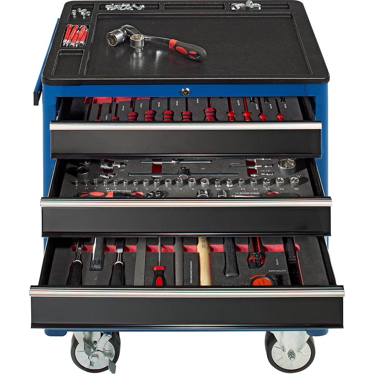 Tool trolley incl. 137 tools – eurokraft basic (Product illustration 4)-3